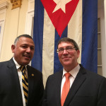 H.E Ambassador Dr. Arjun Kumar Karki during a meeting with the H.E Bruno Eduardo Rodríguez Parrilla, Foreign Minister of Cuba in the sideline of the opening ceremony of Embassy of Cuba in Washington, D.C.