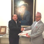 His Excellency Dr. Arjun Kumar Karki presents letters of credence to H.E Daniel Ortega Saavedra, President of the Republic of Nicaragua, 18 December 2015.